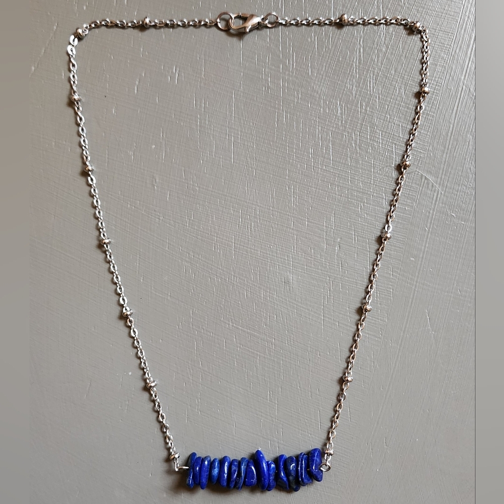 Lapis Lazuli Stainless Steel Necklace